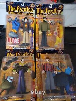 Lot of (4) The Beatles Yellow Submarine Action Figures McFarlane Toys NEW MOC