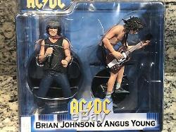 MCFARLANE AC/DC ANGUS YOUNG BRIAN Johnson ACTION FIGURE Set, Sealed In Package