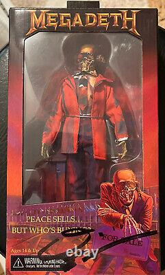 MEGADETH NECA Figure SIGNED by DAVE ELLEFSON Rare Peace Sells Autograph