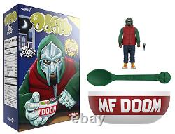 MF Doom Super7 3.75 ReAction Figure Cereal Box Bowl & Spoon Exclusive IN HAND