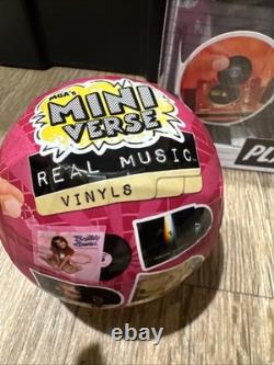 MGA's Miniverse Mini Record Player + (2) 4pk Vinyl Playable Records Set BUNDLE
