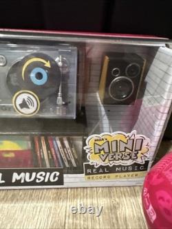 MGA's Miniverse Mini Record Player + (2) 4pk Vinyl Playable Records Set BUNDLE