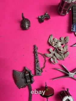 McFarlane Kiss Action Figures Lot Of 10 & Accessories 1998 & Giant Kiss Logo