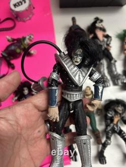 McFarlane Kiss Action Figures Lot Of 10 & Accessories 1998 & Giant Kiss Logo