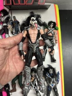 McFarlane Kiss Action Figures Lot Of 10 & Accessories 1998 & Giant Kiss Logo
