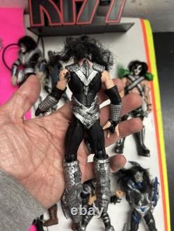 McFarlane Kiss Action Figures Lot Of 10 & Accessories 1998 & Giant Kiss Logo