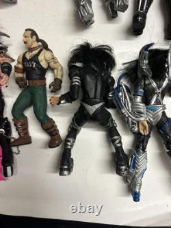 McFarlane Kiss Action Figures Lot Of 10 & Accessories 1998 & Giant Kiss Logo