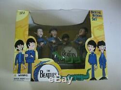 Mcfarlane Beatles Cartoon 4 Figure Deluxe Box Set John Paul George Ringo Sealed