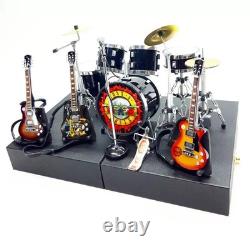 Miniature Rock Band Stage Set 112 with Box Drum Guitar Mic Collectible