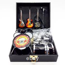 Miniature Rock Band Stage Set 112 with Box Drum Guitar Mic Collectible