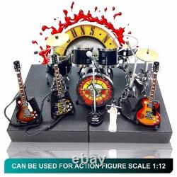 Miniature Rock Band Stage Set 112 with Box Drum Guitar Mic Collectible