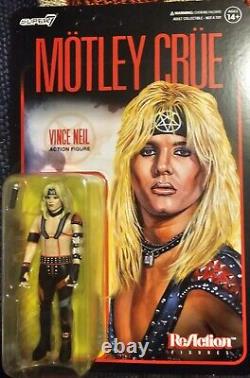 Motley Crue Super 7 ReAction Full Set SIXX, LEE, MARS, NEIL NO PUNCH OUTS