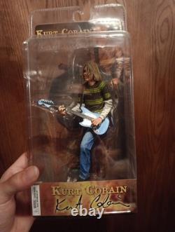 NECA Kurt Cobain 7'' Action Figure with Skyblue Guitar (2006) Sealed