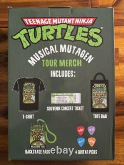 NECA SDCC Teenage Mutant Ninja Turtles Musical Mutagen Tour 4 Pack & Bonus Sz L