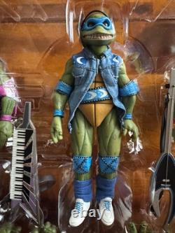 NECA SDCC Teenage Mutant Ninja Turtles Musical Mutagen Tour 4 Pack & Bonus Sz L