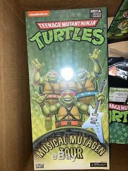 NECA TMNT Musical Mutagen Tour 4-Pack T-Shirt Bundle Size Small S In hand