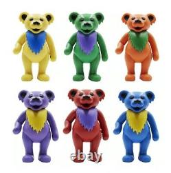 NEW! GRATEFUL DEAD DANCING BEARS Complete Set of 6 Super7 ReAction 3.75 Figure