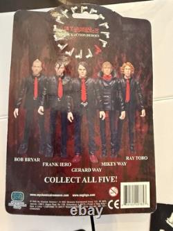 NIB My Chemical Romance Figures Prayer Card Gerard Way Mikey Ray Frank Bob MCR
