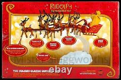 New Memory Lane Christmas 2002 Rudolph Island Misfit Toys SANTA SLEIGH MUSICAL