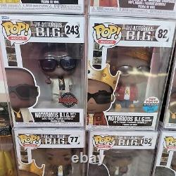 Notorious BIG Funko Pop Ultimate Set of 11 Gold Ex. 1/3000 and Toy Tokio Ex