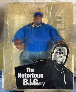 Notorious B. I. G. Action Figure by Mezco Sunglasses, Mic, Necklace withMedallion