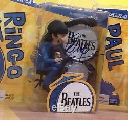 Paul mcCartney Ringo Starr signed autograph mcfarlane Beatles cartoon figure JSA