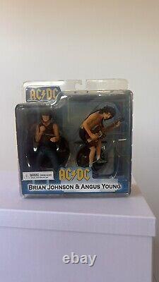 RARE AC/DC Brian Johnson & Angus Young Figure Pack NECA 2007 Brand New Sealed