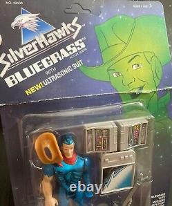 RARE SilverHawks Bluegrass Action Figure Side Man Weapon Bird Kenner Vintage NIB