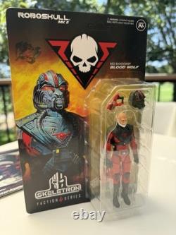 RED SHADOWS BLOOD WOLF Figure & Music Vinyl Skeletron Series Roboskull MK II