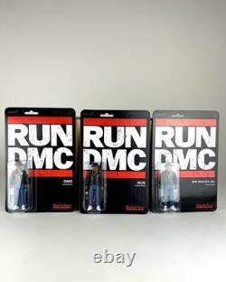 RUN DMC Set of 3 Action Figures RUN, DMC, JAM MASTER JAY ReAction 3 3/4 RARE