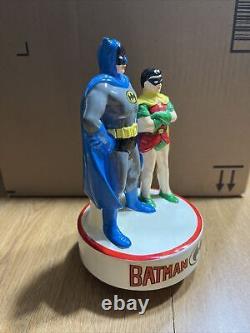 Rare 1978 TM & DC Comics BATMAN & ROBIN Ceramic Figure Musical Windup box