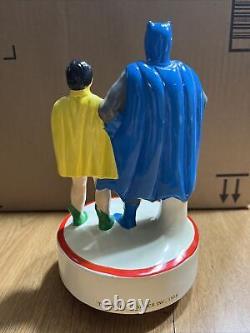 Rare 1978 TM & DC Comics BATMAN & ROBIN Ceramic Figure Musical Windup box