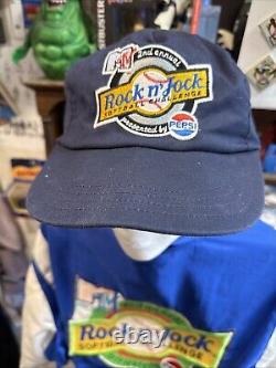 Rare MTV Rock N' Jock Staff Jacket Hat & 2 Pin Combo Field Worn Pepsi Vintage