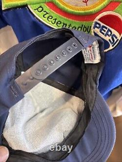 Rare MTV Rock N' Jock Staff Jacket Hat & 2 Pin Combo Field Worn Pepsi Vintage