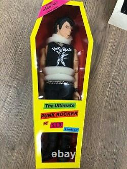 Rare Sid Vicious in coffin Action Figure Doll Sex Pistols Figure