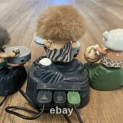 Rare Vintage Bandai Caveman Drummers 3 Piece Set Battery Powered Musical Toy