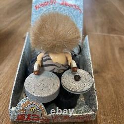 Rare Vintage Bandai Caveman Drummers 3 Piece Set Battery Powered Musical Toy