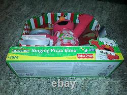 SINGING PIZZA ELMO 2007 Plush Toy SESAME STREET Fisher Price STUFFED ANIMAL DOLL