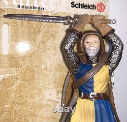 Schleich KNIGHTS Two MOUNTED & 3 FOOT SOLDIERS Set of 5 Blue & Yellow Gryfin MIP