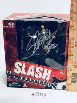 Slash Signed Action Figure Box Set McFarlane Guns N Roses Guitar Rare PROOF WOW