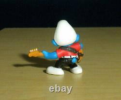 Smurfs 20450 Bass Guitar Smurf Bassist Vintage Band Figure PVC Toy Figurine 90s