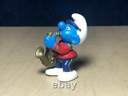 Smurfs 20485 New Saxophone Smurf Vintage Figure Marching Band PVC Toy Figurine