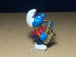 Smurfs 20485 New Saxophone Smurf Vintage Figure Marching Band PVC Toy Figurine