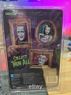 Super7 1st Release The Munsters Reaction Set Of 3 Herman, Lily, Grandpa In Color