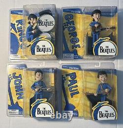 THE BEATLES McFARLANE SATURDAY MORNING CARTOON FIGURES SET OF 4 DOLLS NIP