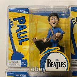 THE BEATLES McFARLANE SATURDAY MORNING CARTOON FIGURES SET OF 4 DOLLS NIP