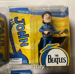 THE BEATLES McFARLANE SATURDAY MORNING CARTOON FIGURES SET OF 4 DOLLS NIP