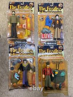 THE BEATLES YELLOW SUBMARINE Action Figures Lot of 4 John Paul George Ringo