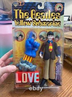 THE BEATLES YELLOW SUBMARINE Action Figures Lot of 4 John Paul George Ringo