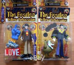 The Beatles Full Set Figures 5 Yellow Submarine Mcfarlane Toys New on card
